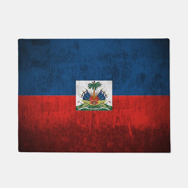 Paillasson Drapeau grunge du Haïti (Devant)