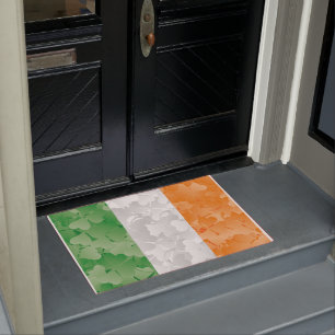 Paillasson Drapeau irlandais avec motif shamrock
