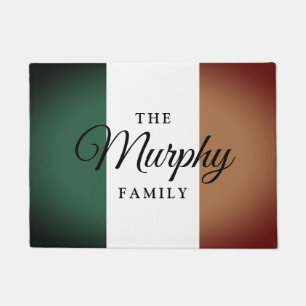 Paillasson drapeau irlandais vintage et nom de famille person