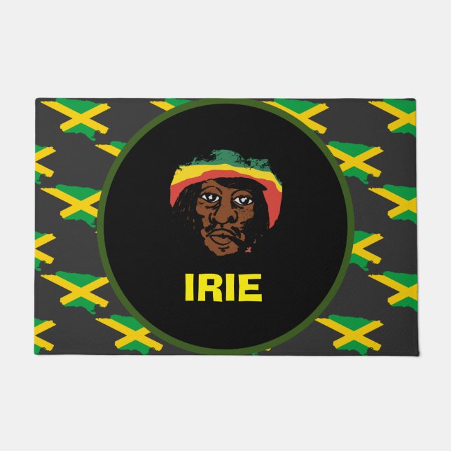 Paillasson Drapeau jamaïcain, Tête rastafarienne, Jamaïque (Devant)