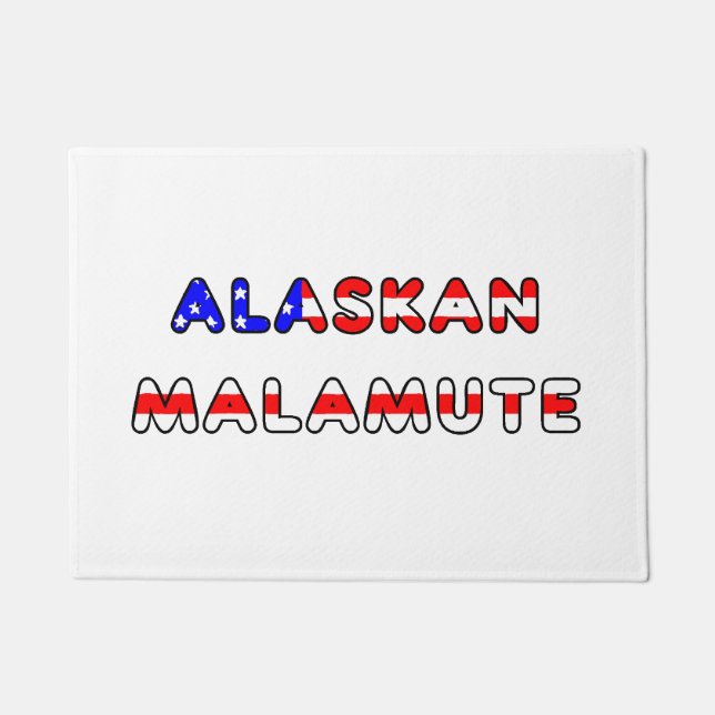 Paillasson drapeau malamute d'Alaska de nom (Devant)