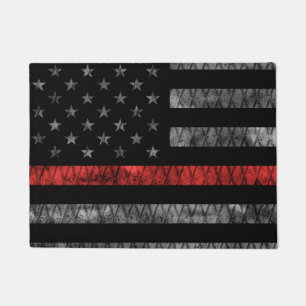 Paillasson Drapeau minuscule de pompier Red Line