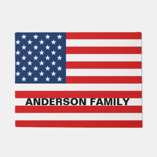 Paillasson Drapeau patriotique nom de famille bienvenue dans