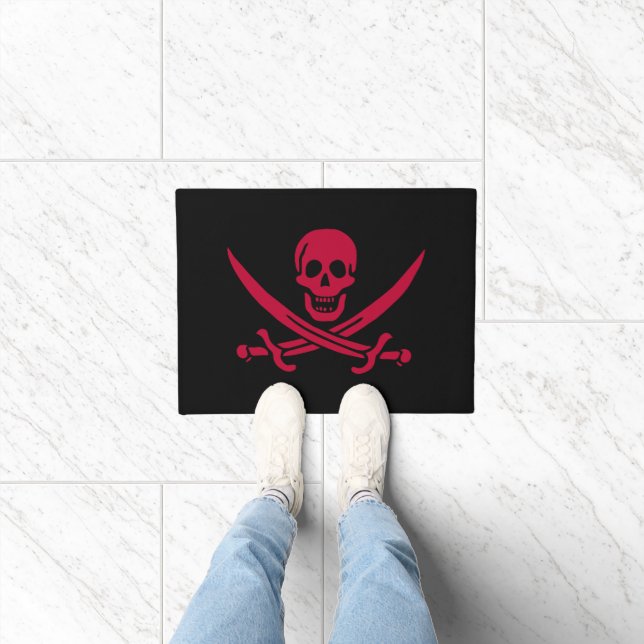 Paillasson Drapeau pirate de Calico Jack Crâne et épées cramo (Intérieur)