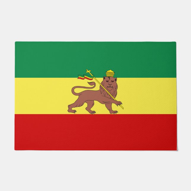 Paillasson Drapeau rastafarien (Rastafarianisme) (Rasta) (Devant)