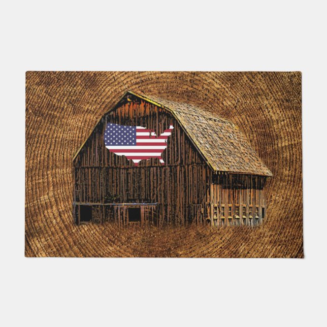 Paillasson Drapeau rustique américain (Devant)