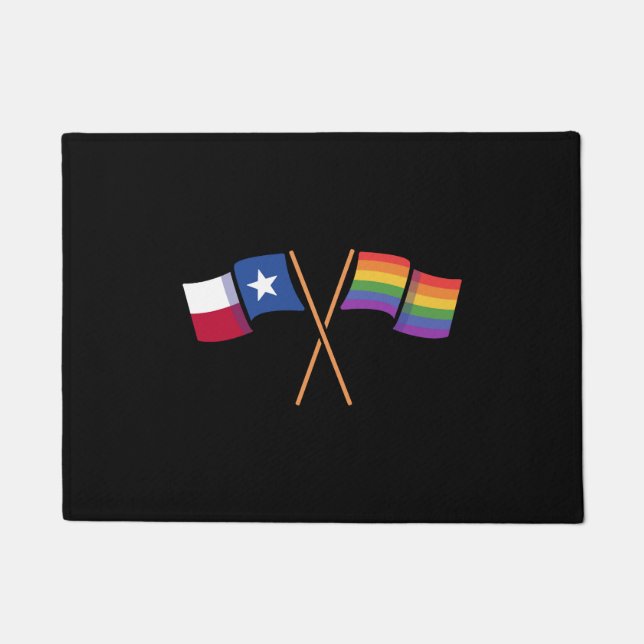 Paillasson Drapeaux de Pride Texas Design pour les fiers LGBT (Devant)