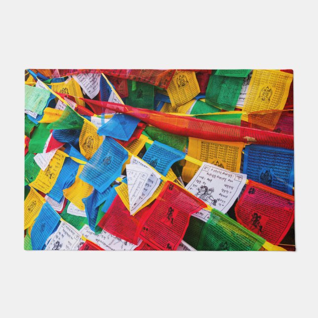 Paillasson Drapeaux de prière tibétains colorés - Tibet (Devant)
