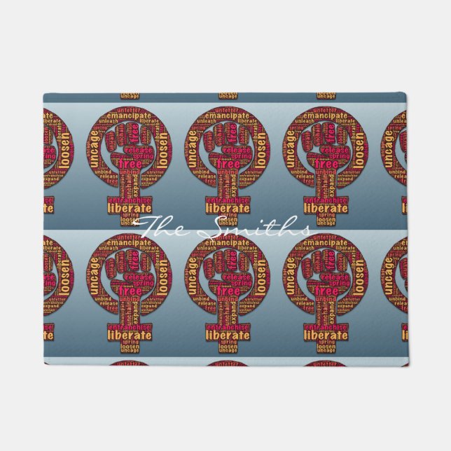 Paillasson droits des femmes levée poing Thunder_Cove (Devant)