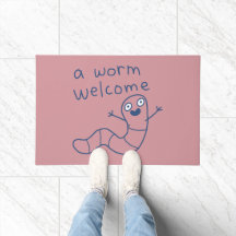 Drôle A Worm Bienvenue Mignon Blague Dessin Ver De