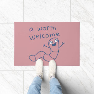 Paillasson Drôle A Worm Bienvenue Mignon Blague Dessin Ver De