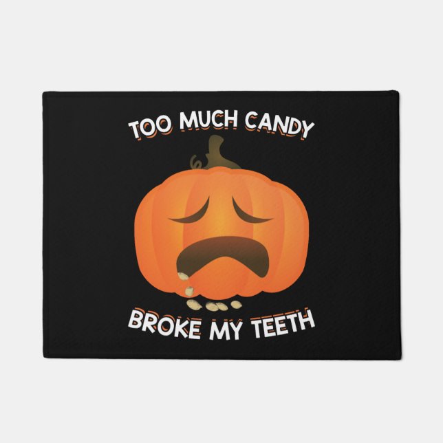 Paillasson Drôle Citrouille Halloween Candy cadeau (Devant)