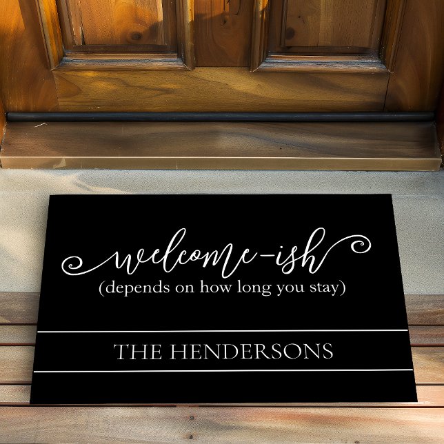 Paillasson Drôle Dépend Combien De Temps Vous Restez Accueil (Créateur téléchargé)