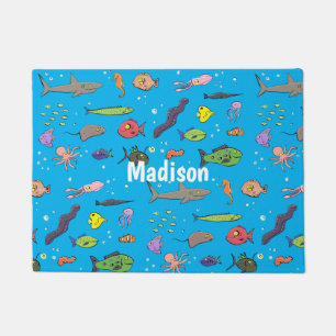 Paillasson Drôle des créatures marines dessin motif
