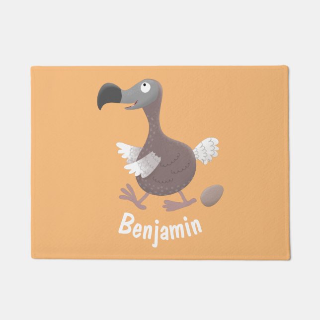 Paillasson Drôle dessin animé d'oiseau de dodo (Devant)