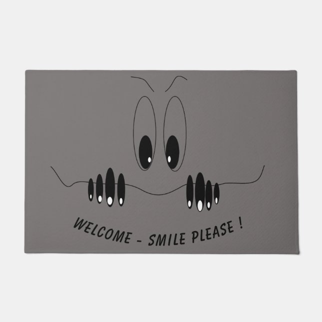 Paillasson Drôle mat avec yeux de curiosité - Smile (Devant)