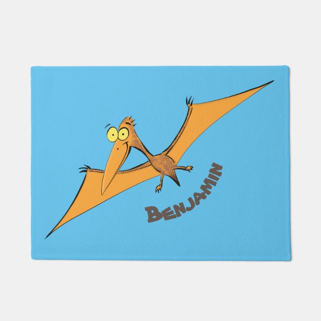 Paillasson Drôle mignon dessin animé de pterodactyle volant o (Devant)