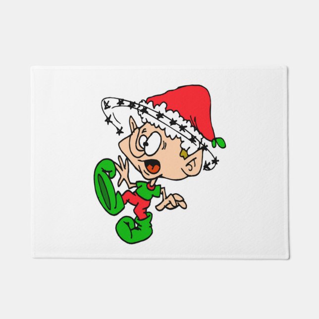 Paillasson Drôle Noël Elf Xmas Fête (Devant)
