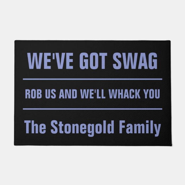 Paillasson Drôle Texte personnalisé Mafia Swag mat de porte (Devant)