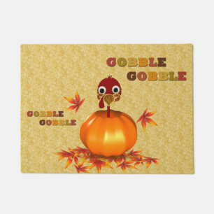 Paillasson Drôle Thanksgiving Turquie en Citrouille - mat de 