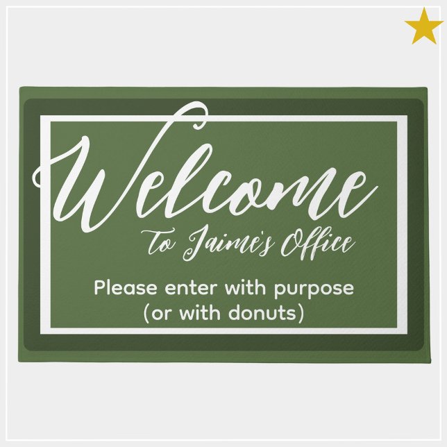 Paillasson Drôle Vert Nom personnalisé Bureau Porte de travai (Créateur téléchargé)