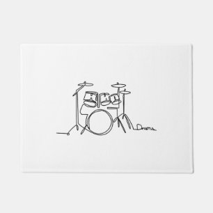 Paillasson Drummer Music Design Drums One-Line