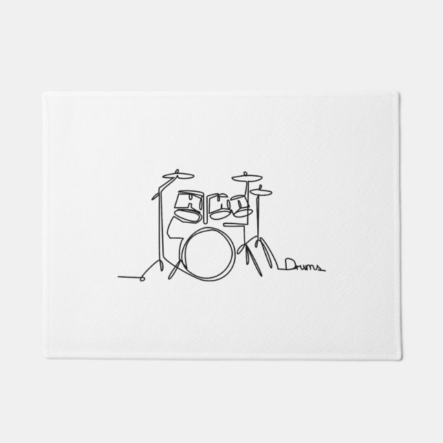 Paillasson Drummer Music Design Drums One-Line (Devant)