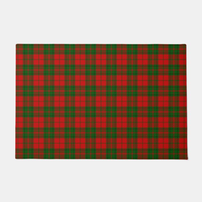 Paillasson Drummond tartan rouge vert plaid (Devant)