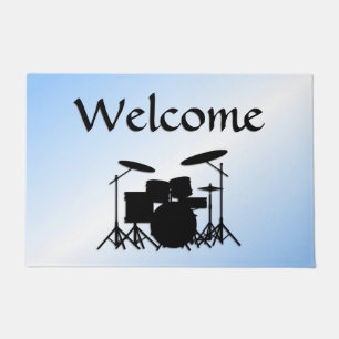 Paillasson Drums Musique Design bleu