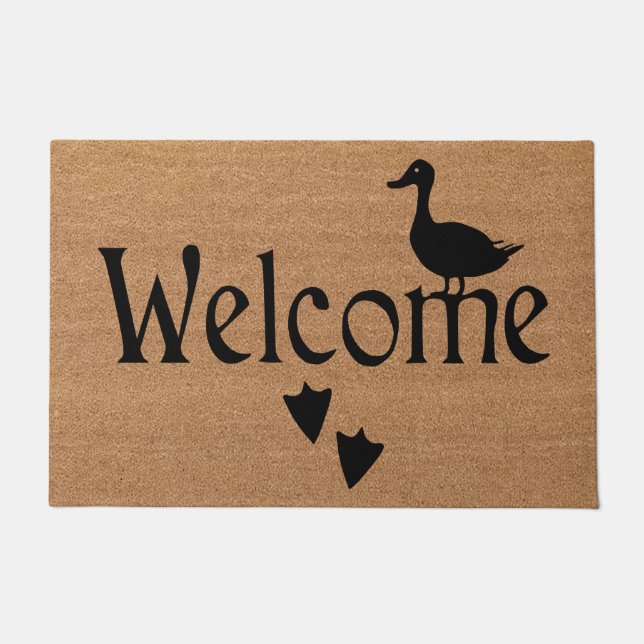 Paillasson Duck Welcome Doormat, Drôle Duck Lover Cadeau (Devant)