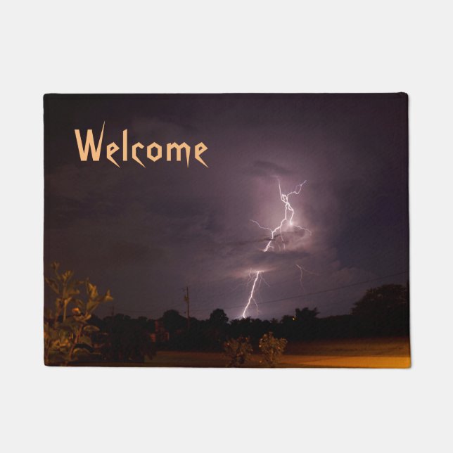 Paillasson Éclair Tempête de nuit Welcome Doormat (Devant)