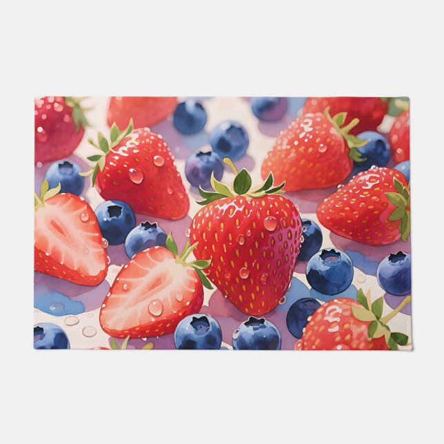 Paillasson Éclat de fraise et de myrtille frais (Devant)