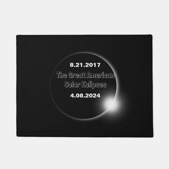 Paillasson Éclipse solaire double datée 2024 & 2017 (Devant)