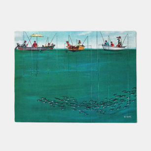 Paillasson École des poissons parmi des lignes par Thornton