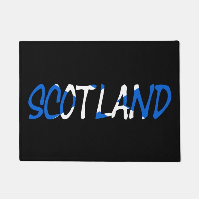 Paillasson Ecosse superposée sur le drapeau écossais dmcnt (Devant)