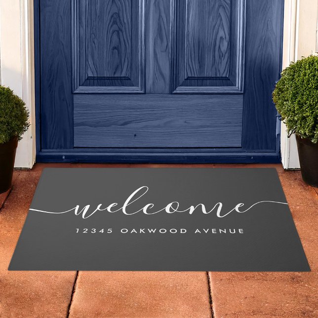 Paillasson Écriture calligraphique moderne de bienvenue à l'a (Créateur téléchargé)