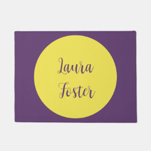 Paillasson Écriture manuscrite Nom élégant Indigo et couleur 