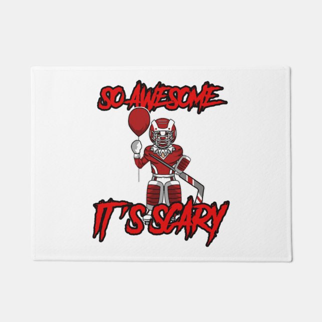 Paillasson Effrayant Drôle Halloween Clown Hockey gardien (Devant)