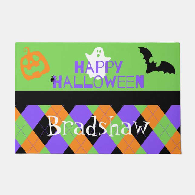 Paillasson Éffrayant Happy Halloween Jacquard (Devant)