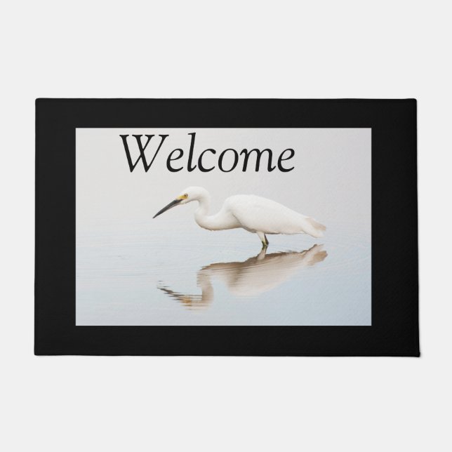 Paillasson Egret sur étang calme (Devant)