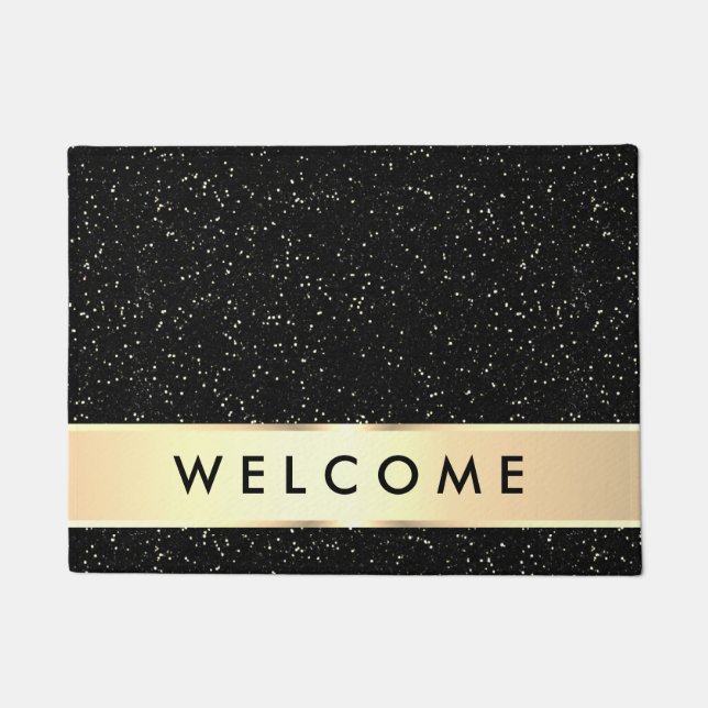 Paillasson Elegant Black And Gold Welcome (Devant)