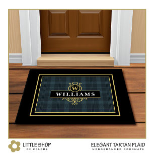 Paillasson Élégant Black Grey personnalisable Fenêtre Plaid