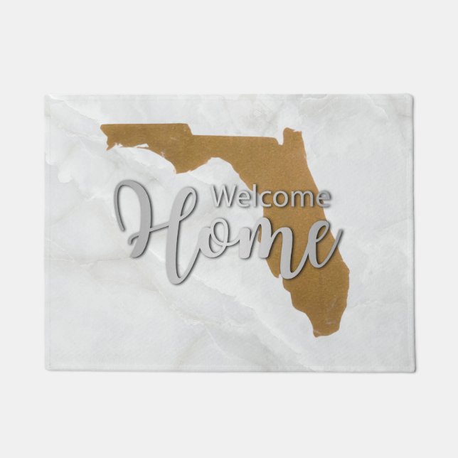 Paillasson Elegant Gold Florida State Map Welcome Home (Devant)