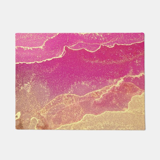 Paillasson Élégant marbre rose et or (Devant)