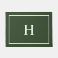 Élégant Moderne Monogramme Vert Foncé