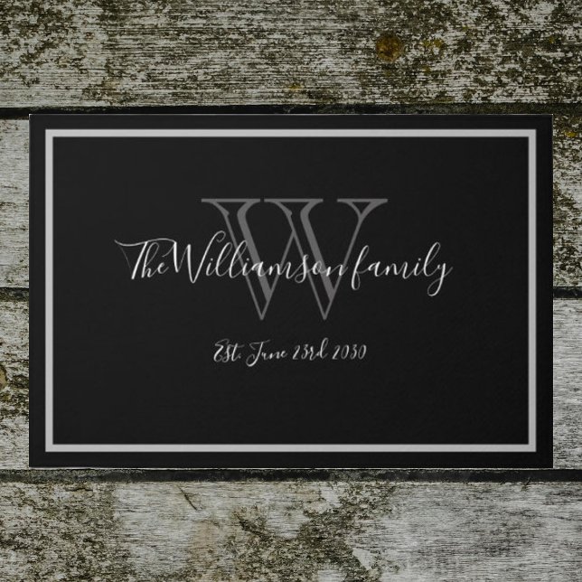 Paillasson Élégant Monogramme Mariage Bienvenue Porte extérie (The perfect wedding or housewarming gift. A front door welcome mat with an elegant, chic script. )