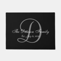 Élégant Noir Gris Nom Nouveau mariés Mariage