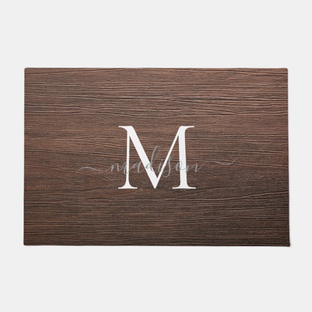 Paillasson Élégant Nom Monogramme Conception - Script féminin (Devant)