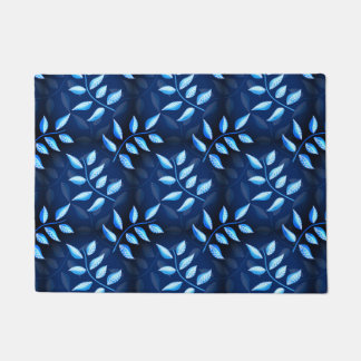 Paillasson Élégant Plante Indigo Blue Motif
