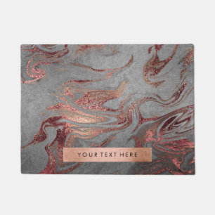 Paillasson Elégant rose en cuivre gris doré